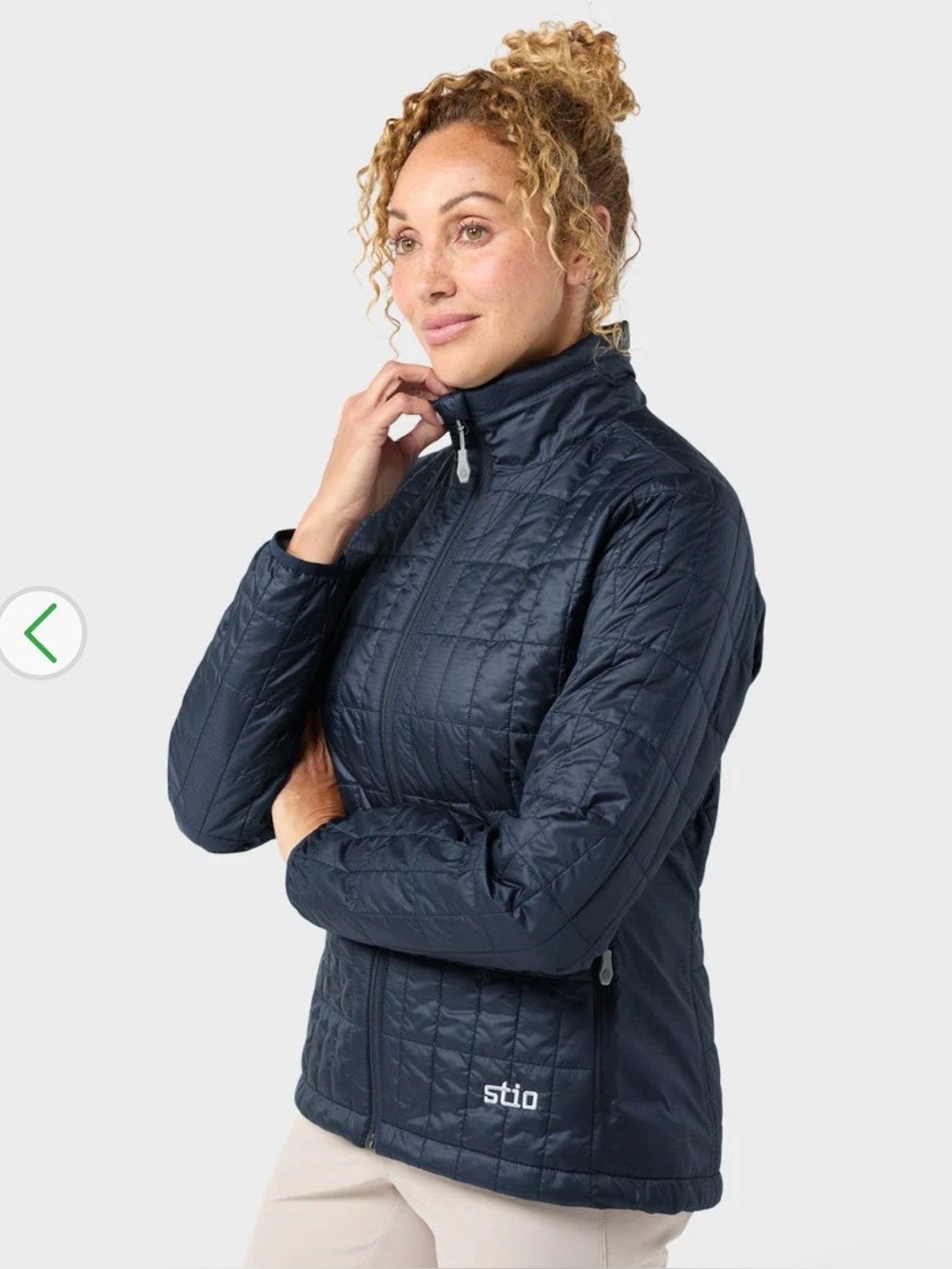 Stio Azura Insulated Puffer Jacket Women’s Small Navy Blue *Company Logo”
